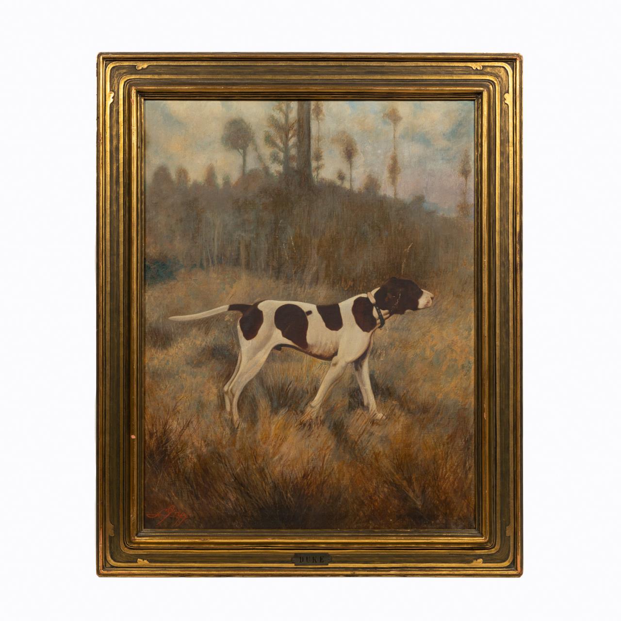 DUKE, WOODRUFF'S HUNTING DOG, OIL