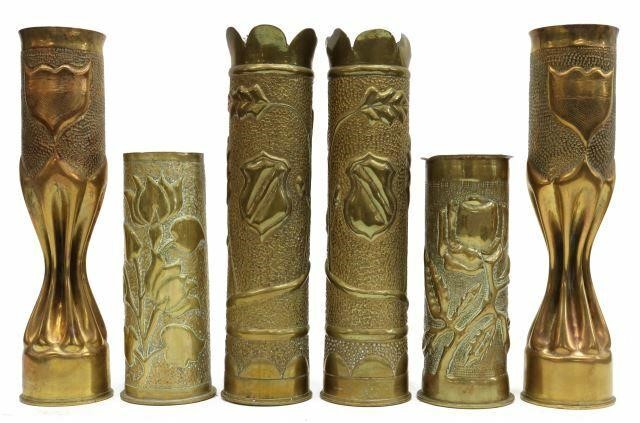  6 WWI ERA TRENCH ART ARTILLERY 359c54