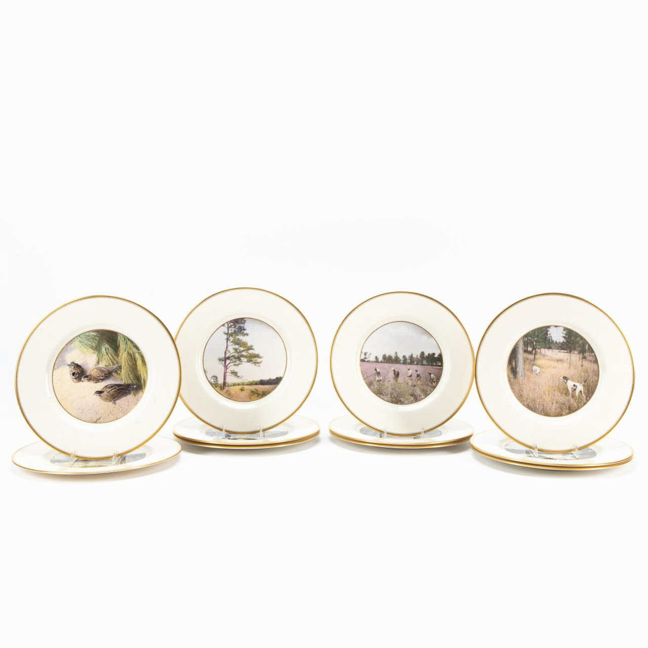 ELEVEN CUSTOM LENOX PLATES, ICHAUWAY