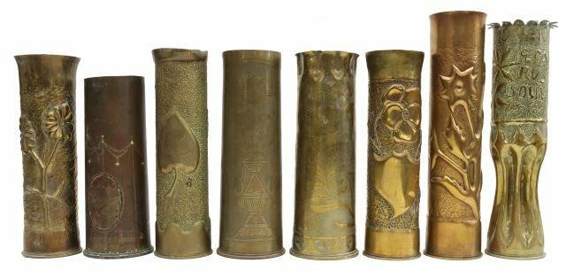 (8) WWI-ERA TRENCH ART ARTILLERY