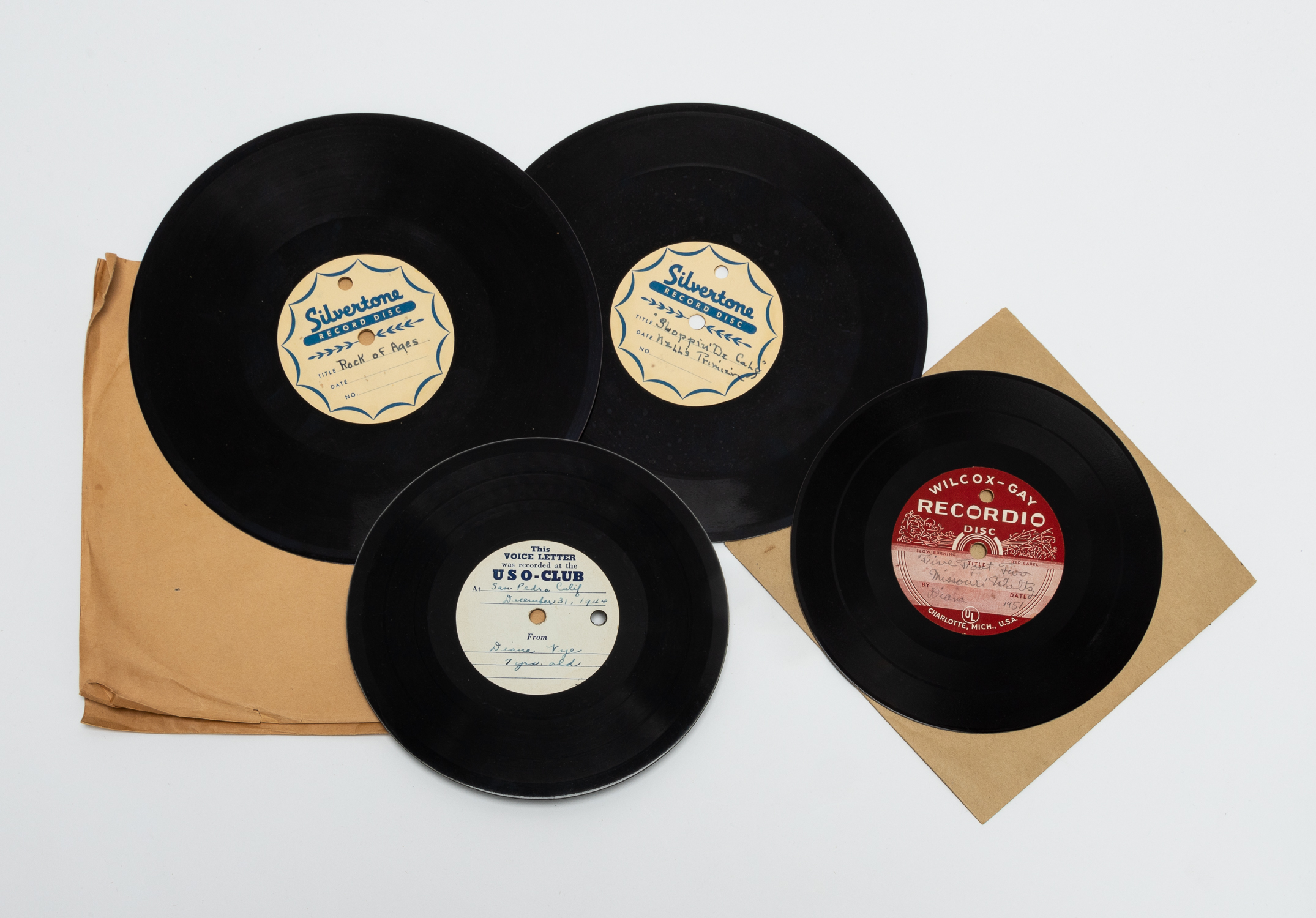 4 PCS, RECORDABLE 45 RECORDS, WOODRUFF