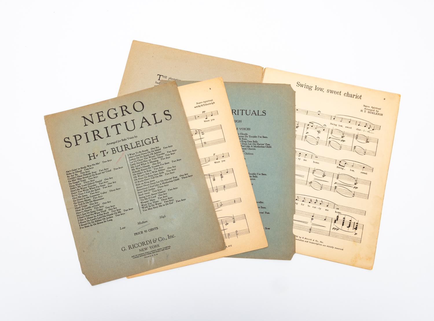 2 PCS, NEGRO SPIRITUALS, ARR. BY