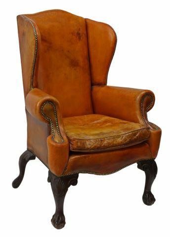 CHIPPENDALE STYLE LEATHER WINGBACK 359c82