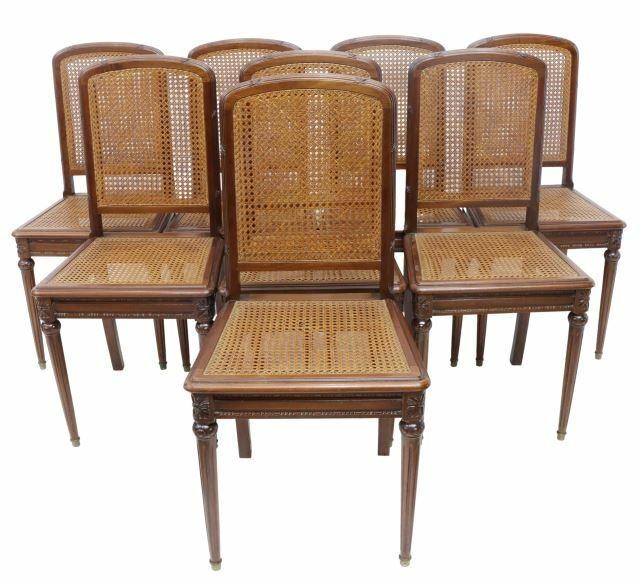  8 LOUIS XVI STYLE MAHOGANY CANE 359c8e