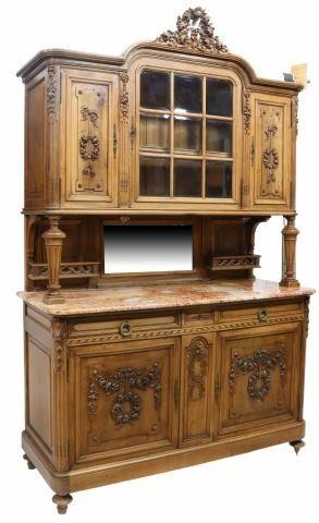 FRENCH ART NOUVEAU WALNUT DISPLAY 359d14