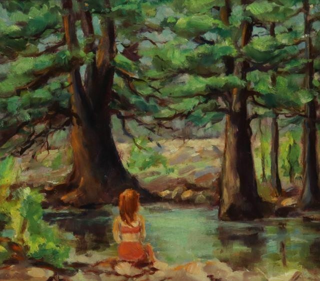 OLGA STEINMAN (TX) 'GIRL AT CREEK'