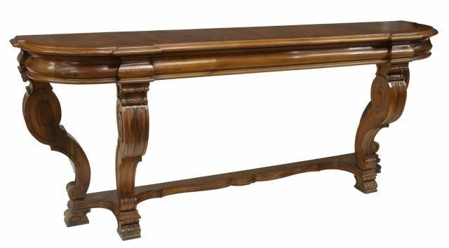 LARGE NEOCLASSICAL WALNUT CONSOLE 359d2a