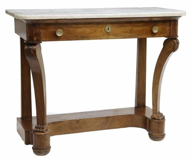 FRENCH EMPIRE MARBLE TOP MAHOGANY 359d2b