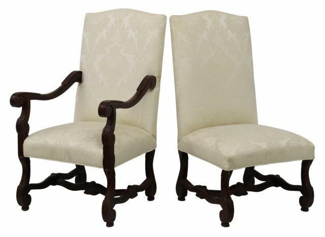 (8) LOUIS XIV STYLE DINING CHAIRS,