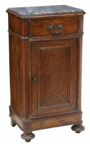 ITALIAN MARBLE TOP WALNUT BEDSIDE 359d61