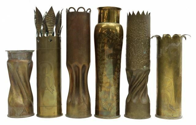  6 WWI WWII ERA TRENCH ART ARTILLERY 359d76