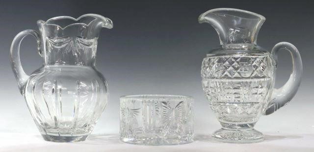  3 WATERFORD CUT CRYSTAL PITCHERS 359d9e