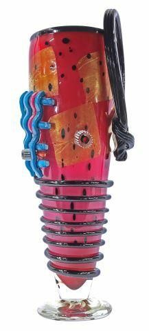 CONTEMPORARY STUDIO ART GLASS VASE  359de0