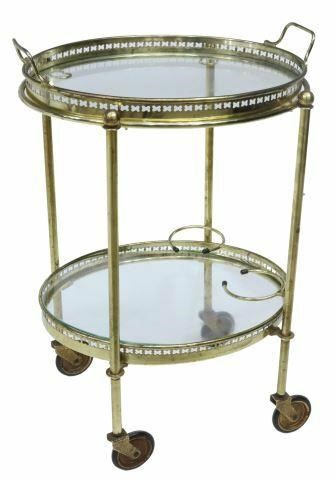FRENCH GILT METAL TRAY-TOP SERVICE/