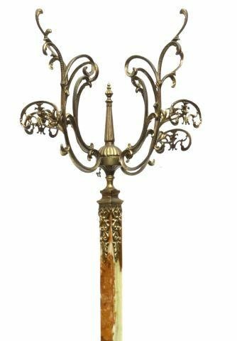 ITALIAN GILT METAL & ONYX STANDING