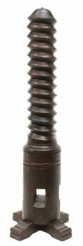 FRENCH OAK GRAPE PRESS SCREW PEDESTAL