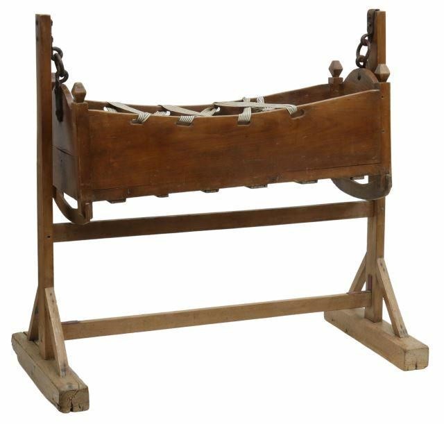FRENCH FRUITWOOD CHILD'S CRADLE