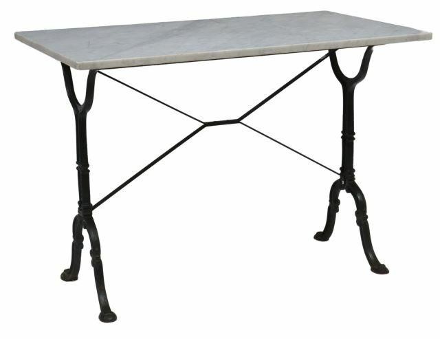 FRENCH GODIN MARBLE-TOP CAST IRON