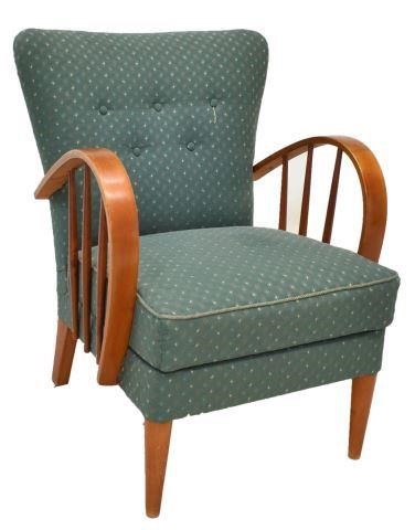 DANISH MODERN UPHOLSTERED ARMCHAIRDanish