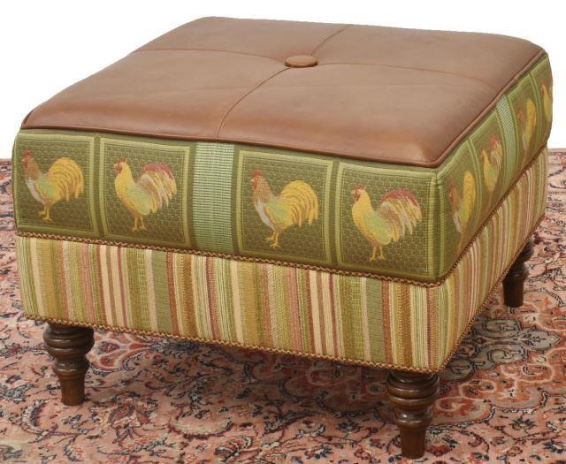 TUFTED LEATHER FABRIC ROOSTER 35c617