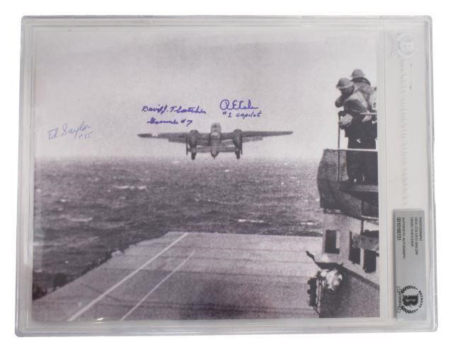 WWII PHOTO SIGNED BY 3 DOOLITTLE S 35c629