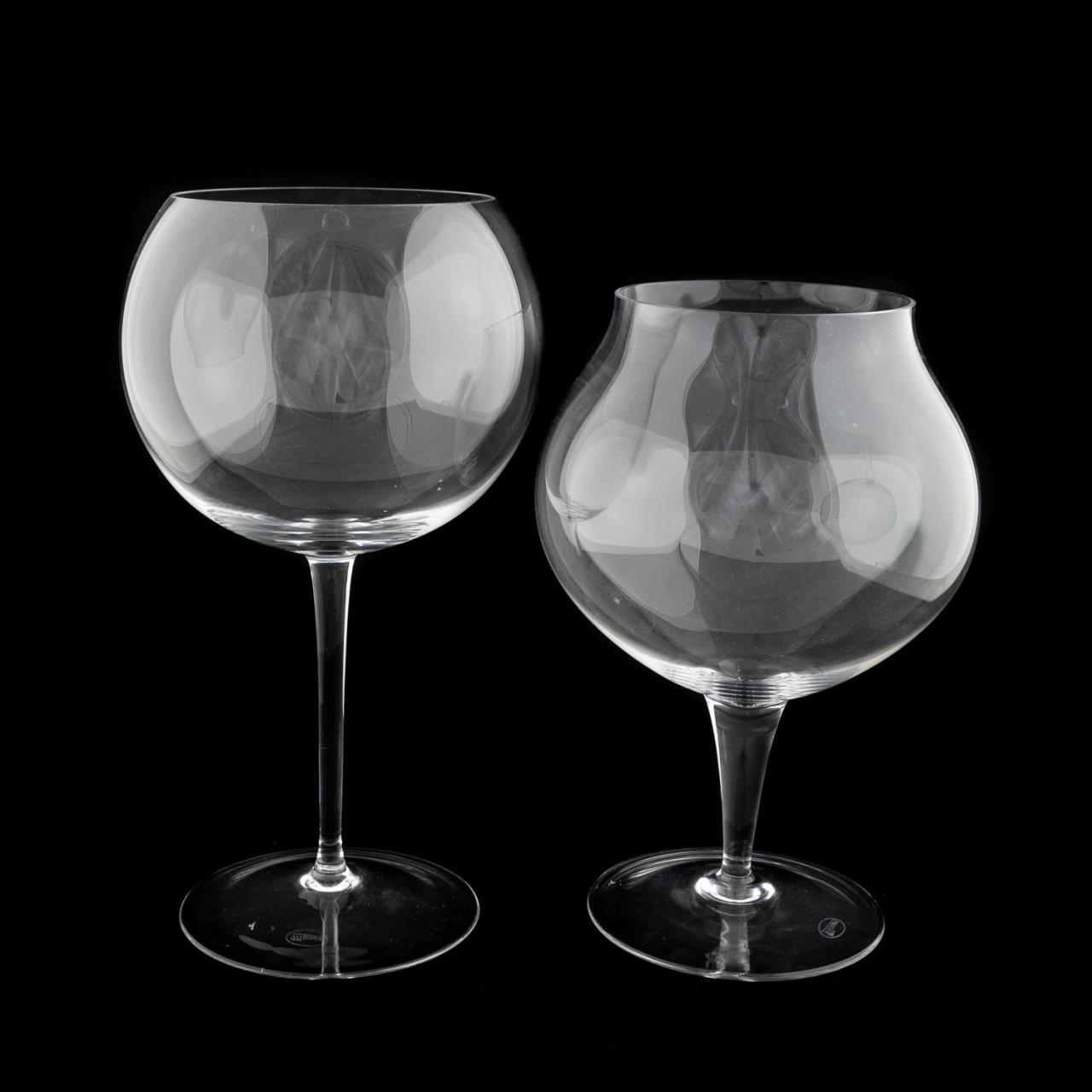 GROUP OF TWO OVERSIZED MOSER GLASS SNIFTERS