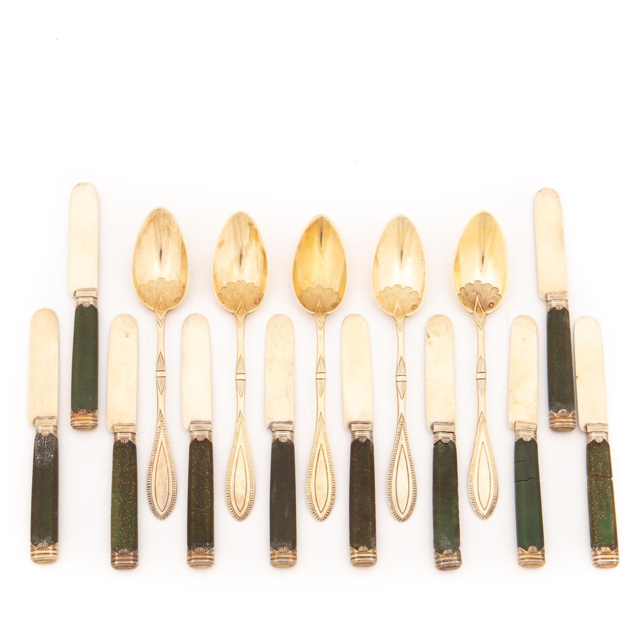 15 PCS FRENCH VERMEIL SPOONS AND 35c64d