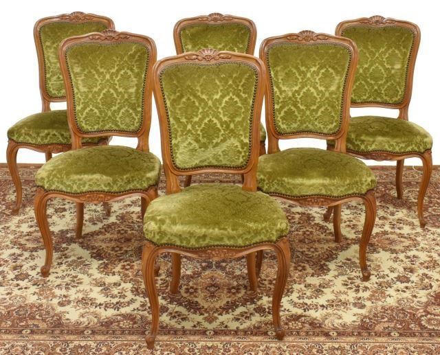  6 FRENCH LOUIS XV STYLE UPHOLSTERED 35c6ba