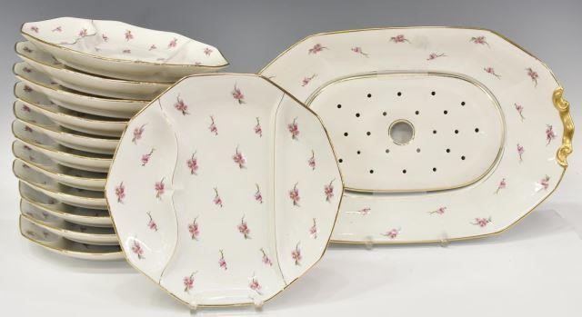 (13) FRENCH LIMOGES PINK FLORAL