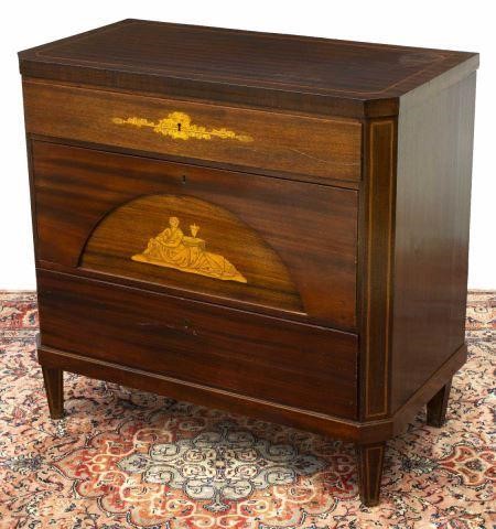 DANISH NEOCLASSICAL MAHOGANY MARQUETRY