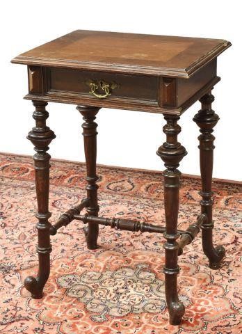 CONTINENTAL CARVED OAK SIDE TABLEContinental 35c7d1