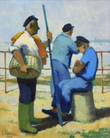 LOUIS PARRENS (1904-1994) BRETON FISHERMENFramed