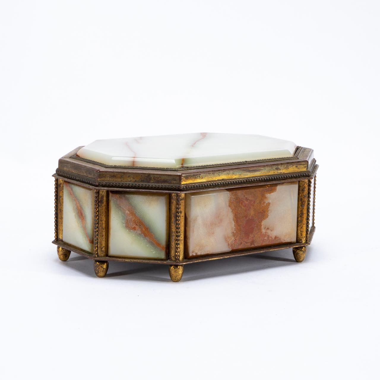 E. 20TH C. ARTS & CRAFTS ONYX AND