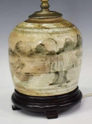 CHINESE GLAZED GINGER JAR TABLE 35c81f