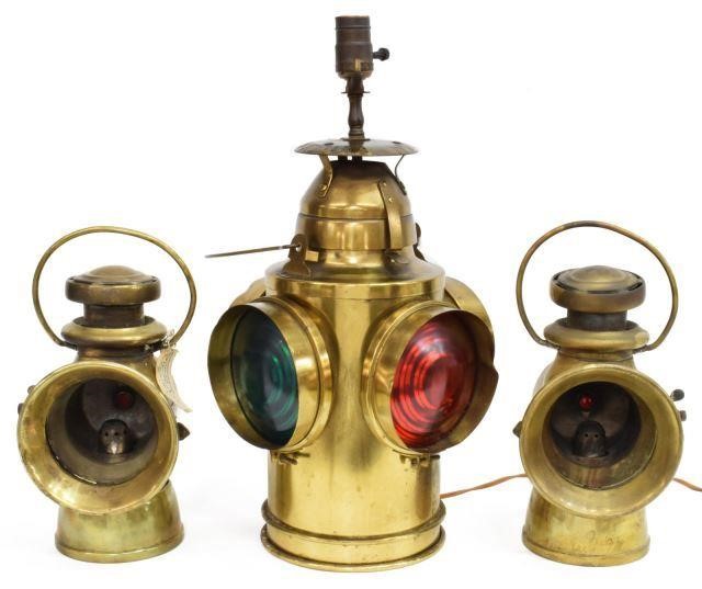 (3) HANDLAN LANTERN TABLE LAMP & CARRIAGE