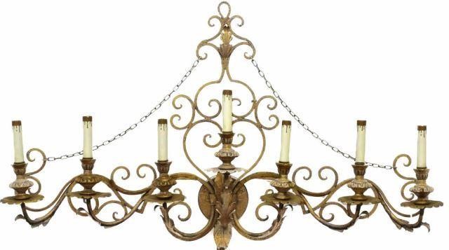 GILT METAL 7 LIGHT SCROLLED FOLIATE 35c840