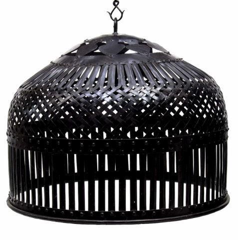 ROUND WOVEN METAL ONE LIGHT HANGING 35c853