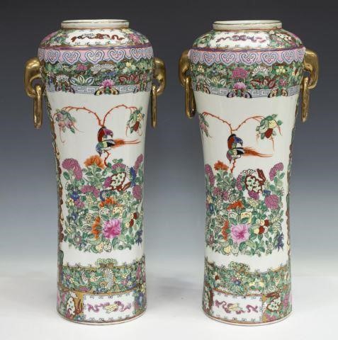 (2) CHINESE ROSE MEDALLION PORCELAIN