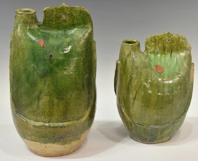 (2) CHINESE GREEN GLAZED CERAMIC