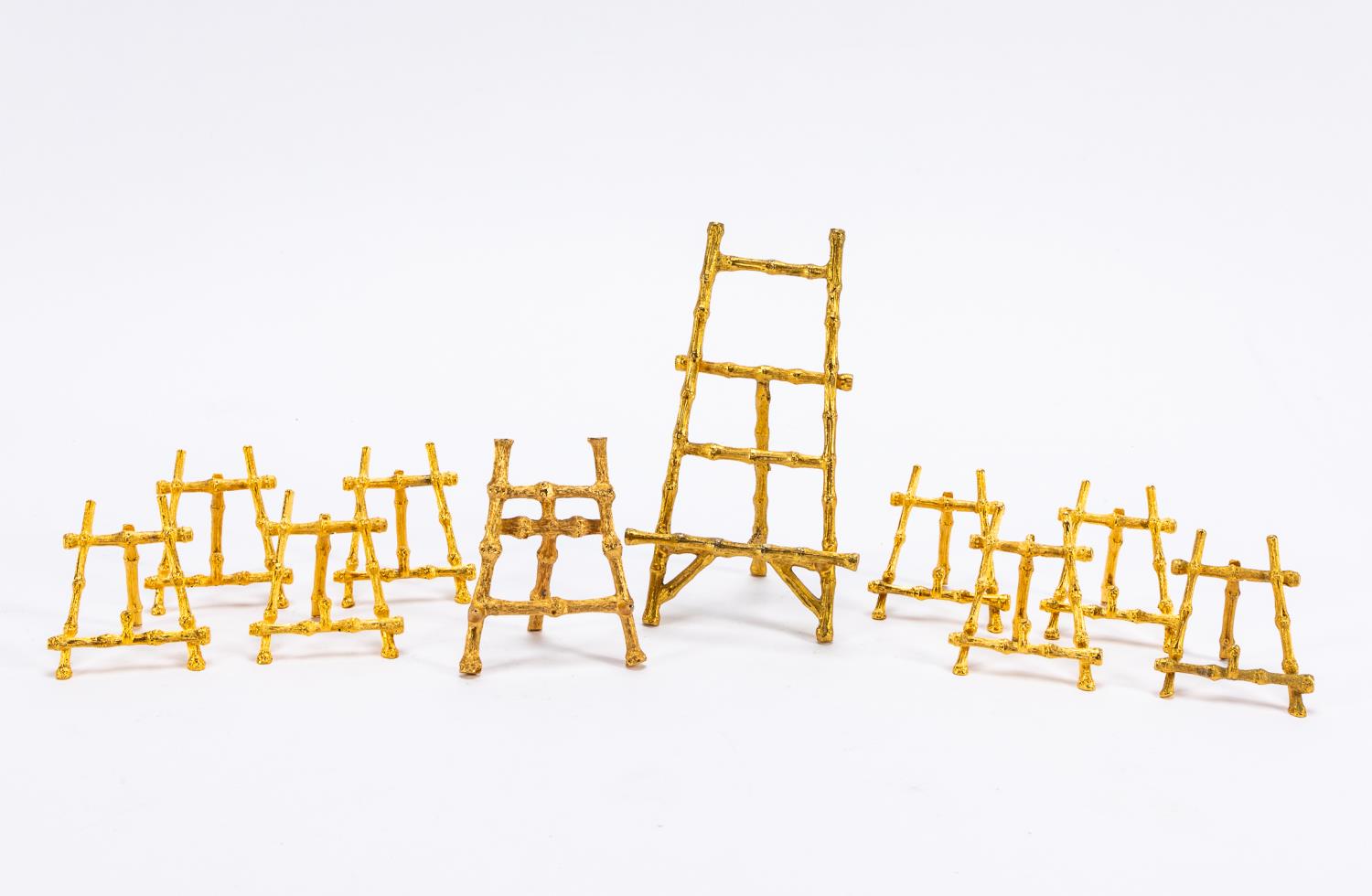 10 PCS GILT FAUX BAMBOO EASELS  35c94e