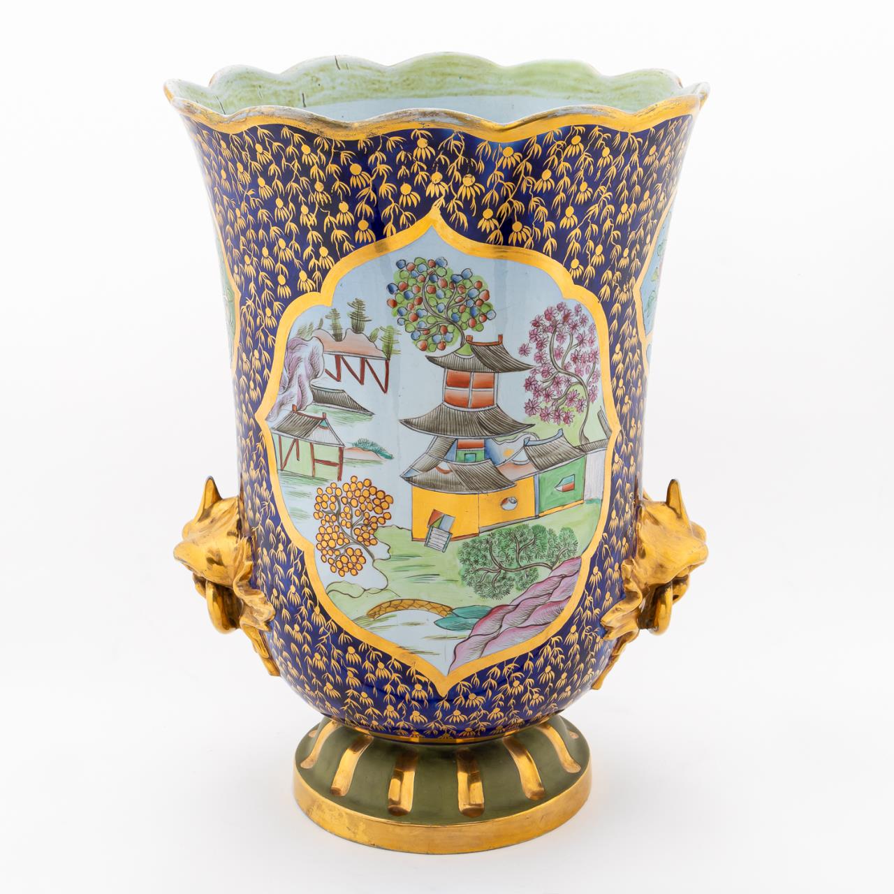 MASONS IRONSTONE COBALT GROUND CHINOISERIE