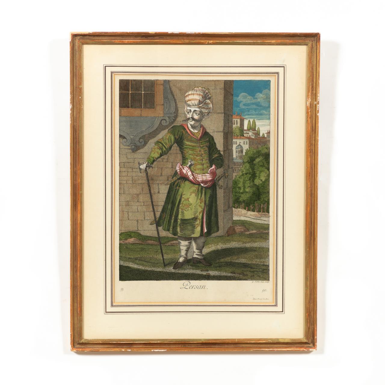 18TH C. "PERSIAN" HAND COLORED