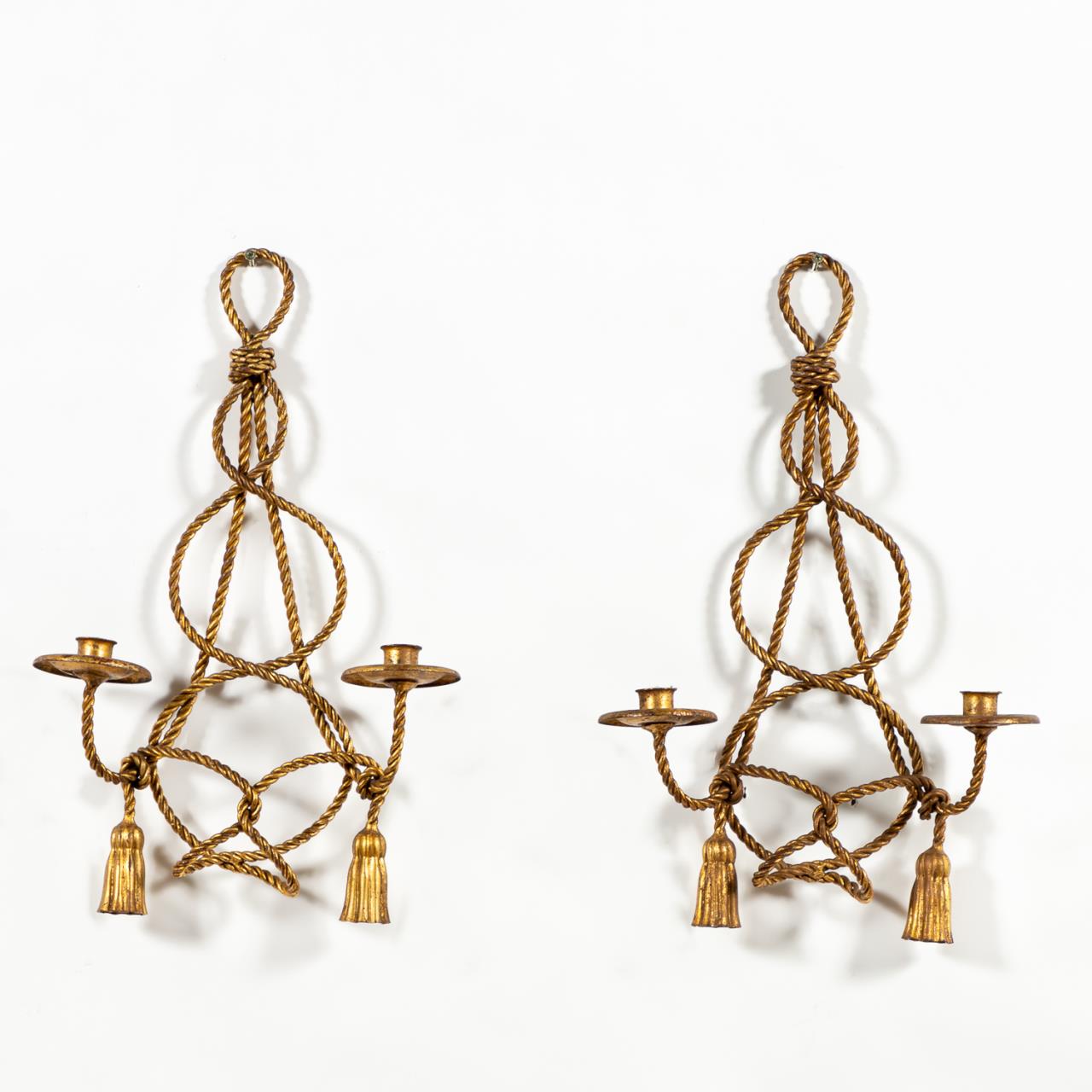 PAIR, GILT METAL CORD AND TASSEL