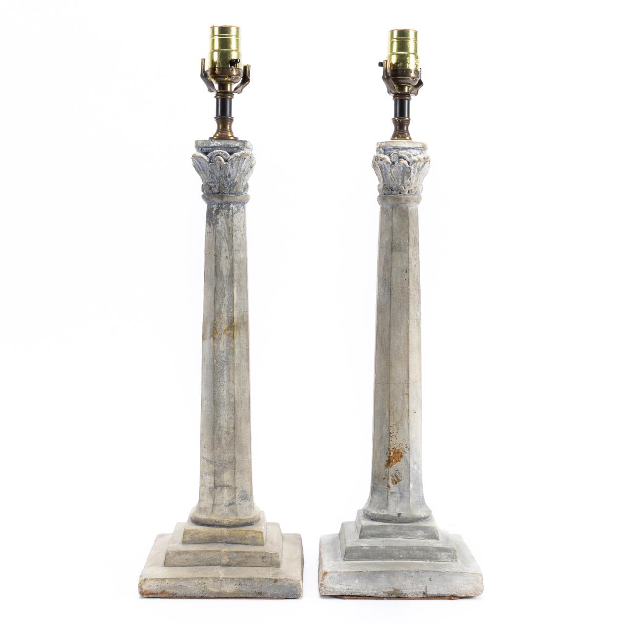 PAIR, COLUMN FORM CAST CONCRETE