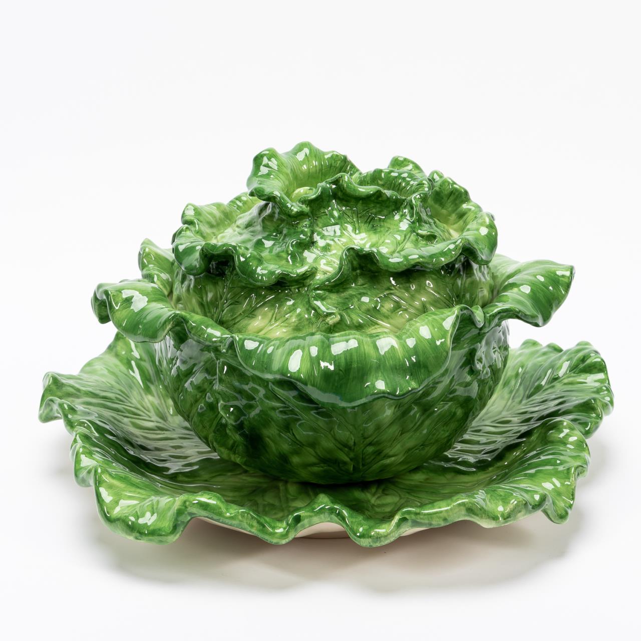 CABBAGE FORM SOUP TUREEN WITH UNDERPLATE 35ca14