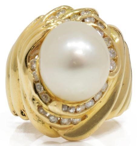 ESTATE 14KT YELLOW GOLD PEARL 35ca2e