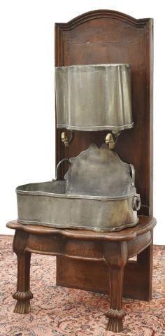 FRENCH PROVINCIAL PEWTER LAVABO