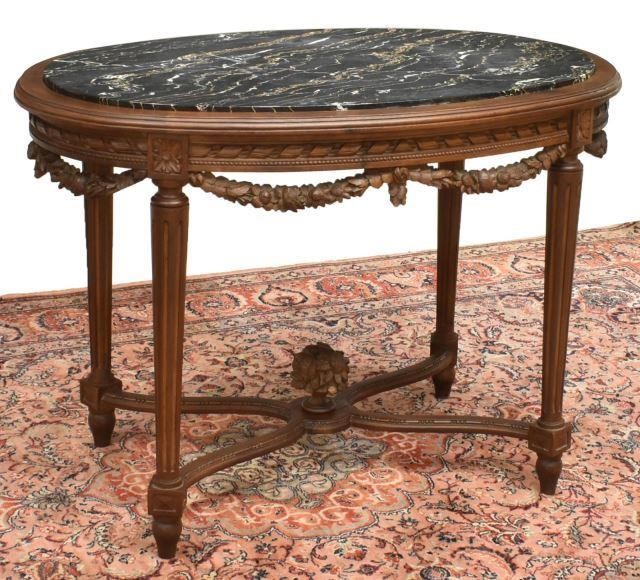 LOUIS XVI STYLE MARBLE TOP CARVED 35ca57