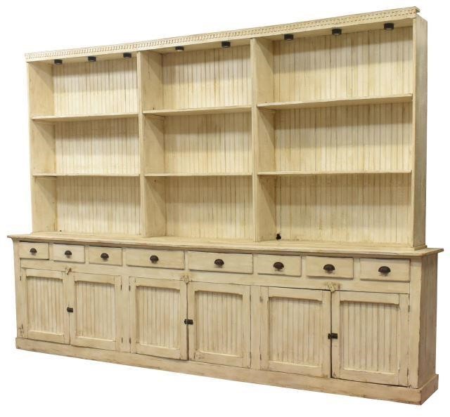 LARGE WHITE PAINTED PINE BOOKCASE 35ca63