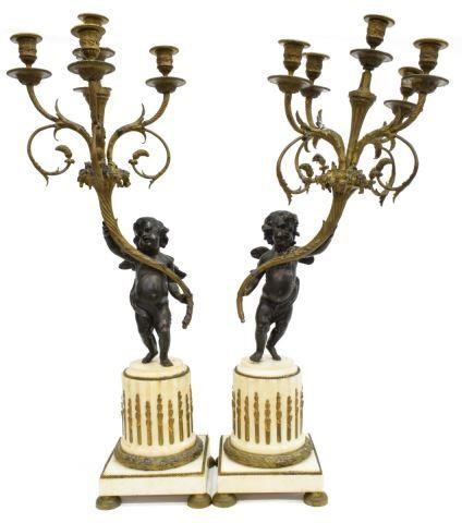  2 FRENCH BRONZE MARBLE PUTTI 35ca6b